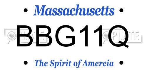 BBG11Q Massachusetts License Plate