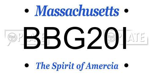BBG20I Massachusetts License Plate