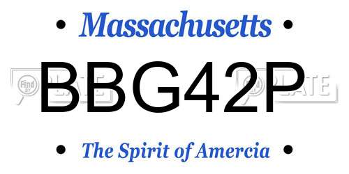 BBG42P Massachusetts License Plate