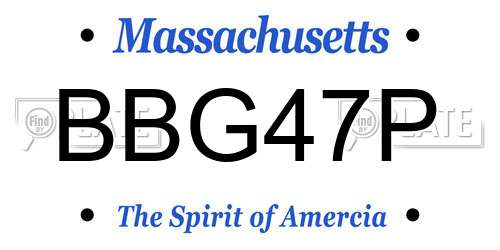 BBG47P Massachusetts License Plate