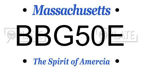 BBG50E Massachusetts License Plate