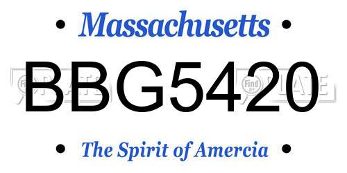 BBG5420 Massachusetts License Plate