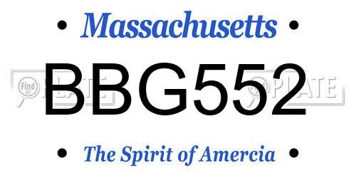 BBG552 Massachusetts License Plate
