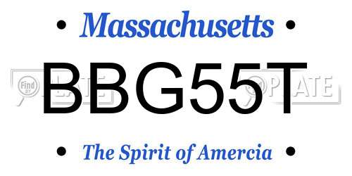 BBG55T Massachusetts License Plate