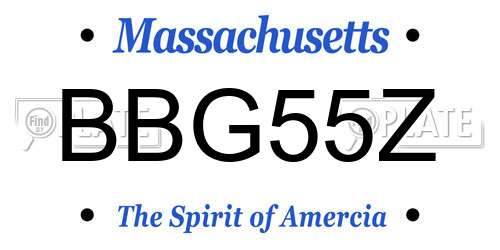 BBG55Z Massachusetts License Plate