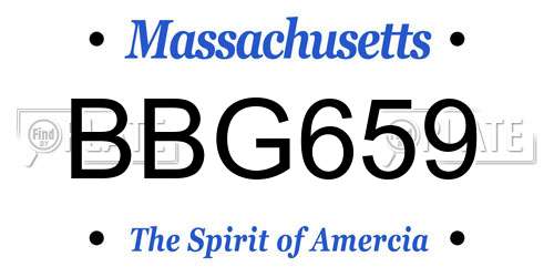 BBG659 Massachusetts License Plate