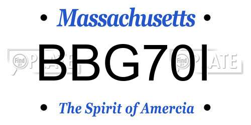 BBG70I Massachusetts License Plate