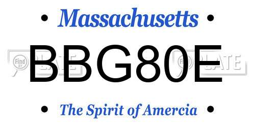 BBG80E Massachusetts License Plate