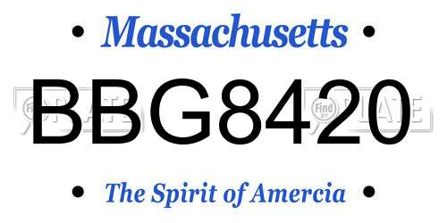 BBG8420 Massachusetts License Plate