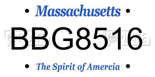 BBG8516 Massachusetts License Plate