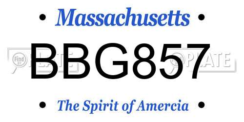 BBG857 Massachusetts License Plate