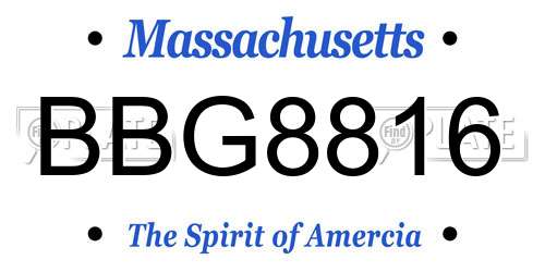 BBG8816 Massachusetts License Plate