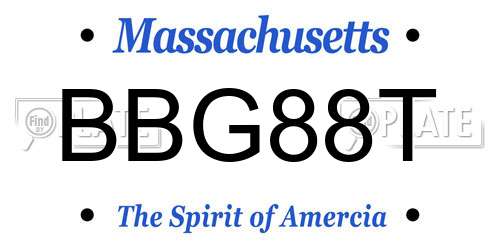 BBG88T Massachusetts License Plate