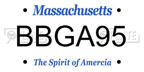 BBGA95 Massachusetts License Plate
