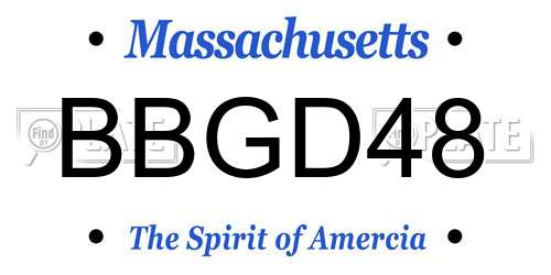 BBGD48 Massachusetts License Plate