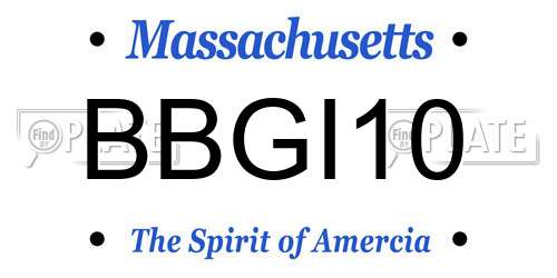BBGI10 Massachusetts License Plate