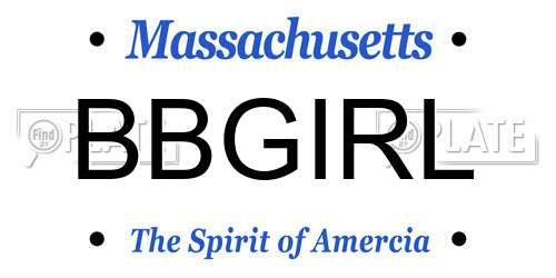 BBGIRL Massachusetts License Plate