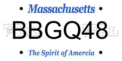 BBGQ48 Massachusetts License Plate