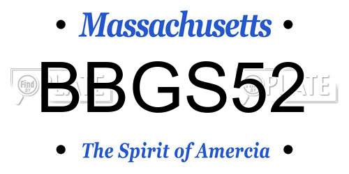 BBGS52 Massachusetts License Plate