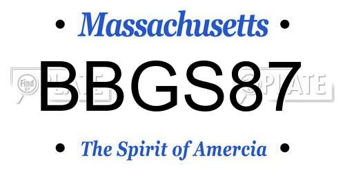 BBGS87 Massachusetts License Plate