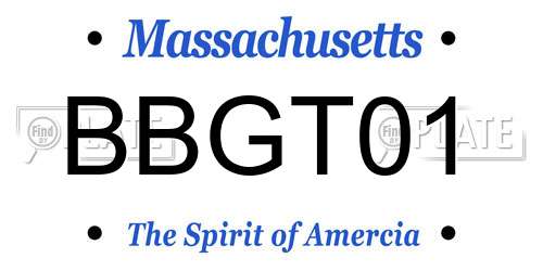BBGT01 Massachusetts License Plate