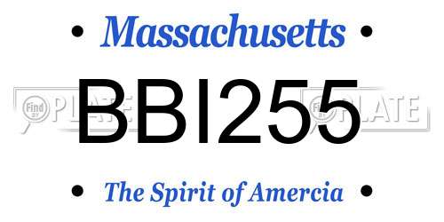 BBI255 Massachusetts License Plate