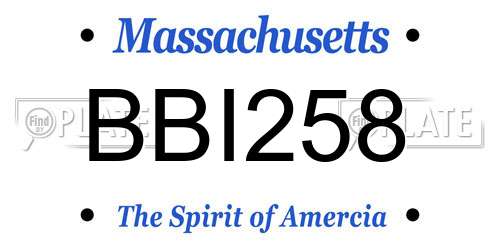 BBI258 Massachusetts License Plate