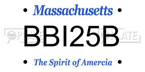 BBI25B Massachusetts License Plate