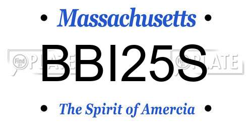 BBI25S Massachusetts License Plate