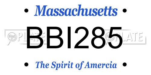 BBI285 Massachusetts License Plate