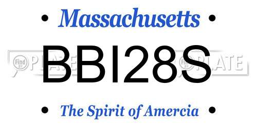 BBI28S Massachusetts License Plate