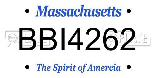 BBI4262 Massachusetts License Plate