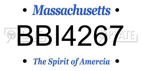 BBI4267 Massachusetts License Plate