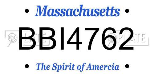 BBI4762 Massachusetts License Plate