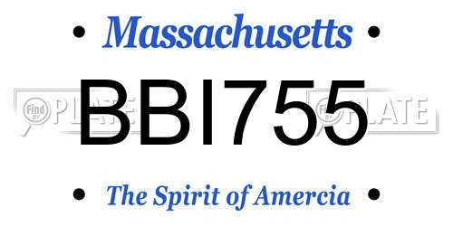 BBI755 Massachusetts License Plate