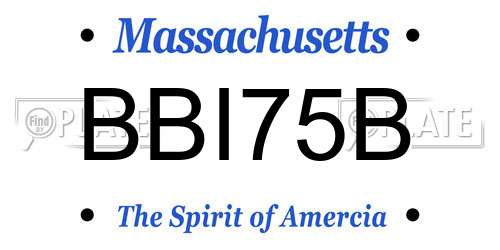 BBI75B Massachusetts License Plate