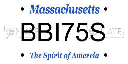 BBI75S Massachusetts License Plate
