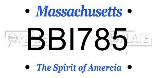 BBI785 Massachusetts License Plate