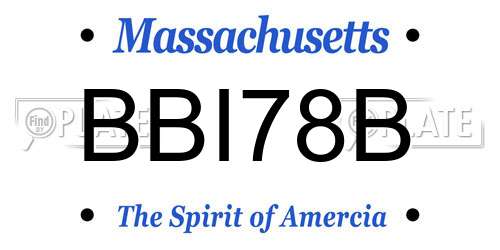 BBI78B Massachusetts License Plate