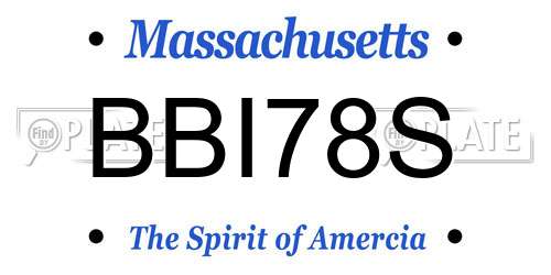 BBI78S Massachusetts License Plate