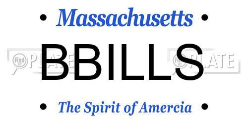 BBILLS Massachusetts License Plate