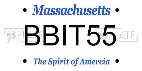 BBIT55 Massachusetts License Plate