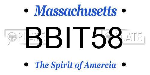 BBIT58 Massachusetts License Plate