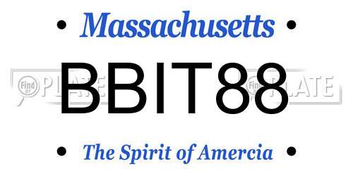 BBIT88 Massachusetts License Plate