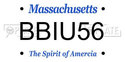 BBIU56 Massachusetts License Plate