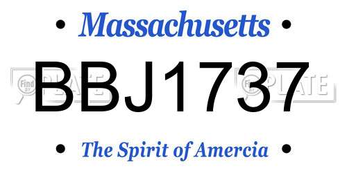 BBJ1737 Massachusetts License Plate