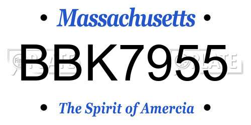 BBK7955 Massachusetts License Plate