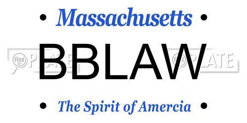 BBLAW Massachusetts License Plate
