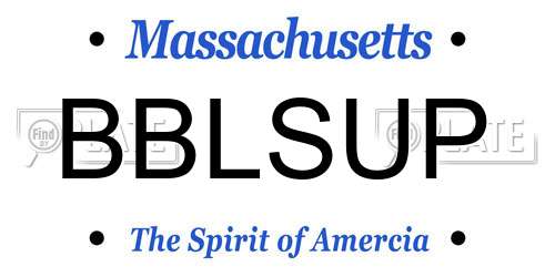 BBLSUP Massachusetts License Plate