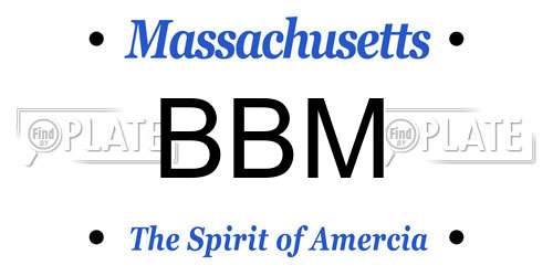 BBM Massachusetts License Plate